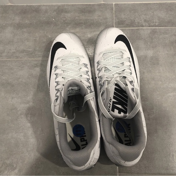 NIKE SKIN ALPHA PRO 2 TD WHITE SILVER 719930-101 Sz 11.5 Football Cleats RARE! - Picture 3 of 6